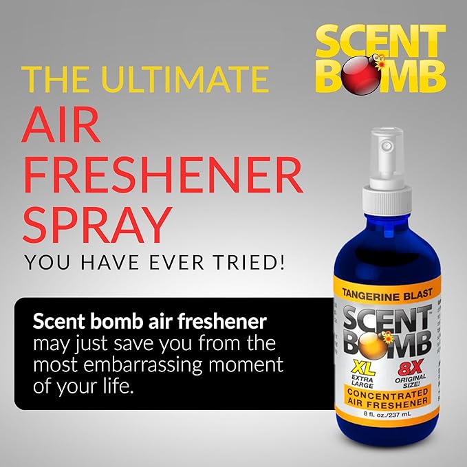 Scent Bomb Air Freshener Spray Long-Lasting Odor Eliminator for Home &amp Car Effective Deodorizer Spray for Kitchen Bathroom Fresh Room Spray &amp Smell Neutralizer Tangerine Blast