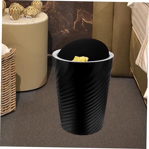 Vaguelly Small Trash Can with Lid Portable Bathroom and Bedroom Garbage Bin Large Capacity Plastic Wastebasket for Office and Home Multi-Use Trash Storage Container