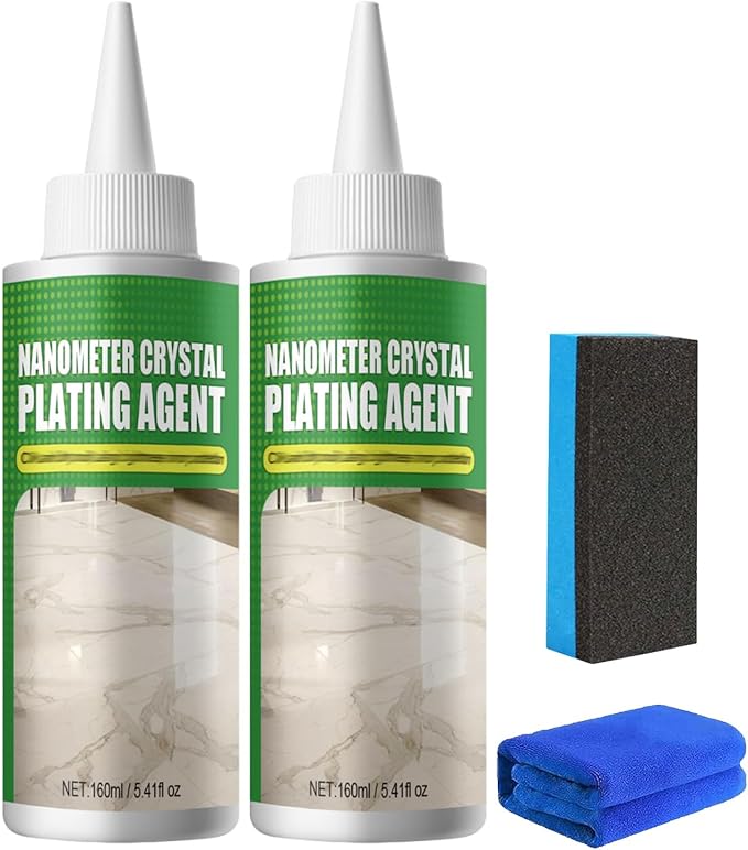 Nano Crystal Coating Agent For Tile &amp Furniture Nano Meter Crystal Plating Agent Quartz Marble Stone Polish Cleaner Long-Lasting Polishing Fast Drying (2Pcs)