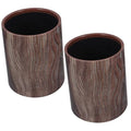 Garneck Lidless Imitation Wood Grain Trash Can Round Wastebasket for Kitchen Living Room Bathroom Office Stylish Garbage Collecting Bin for Indoor Use