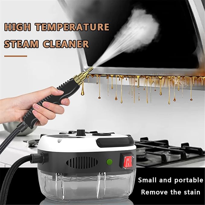 Hand-held Portable Steam Cleaning Machine Automatic Pumping for Kitchen Bathroom Furniture Car Detailing SeatWhite