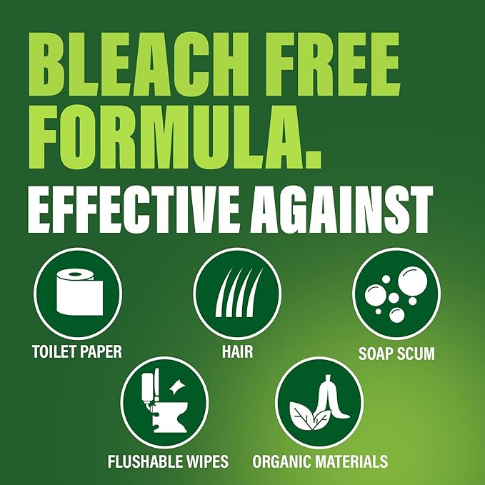 Green Gobbler Drain Clog Remover &amp Drain Cleaner Powder 20+ Treatments Maintenance Breaks Down Grease Paper Fat &amp Oil Septic Safe