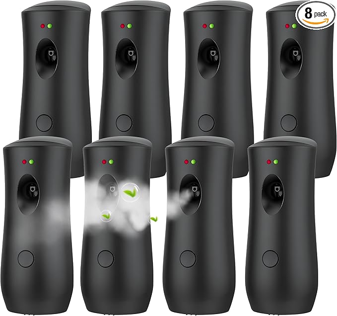 8 PACK Automatic Air Freshener Spray Dispenser Free Standing Wall Mounted for Homes Bedrooms Bathrooms Offices Hotels
