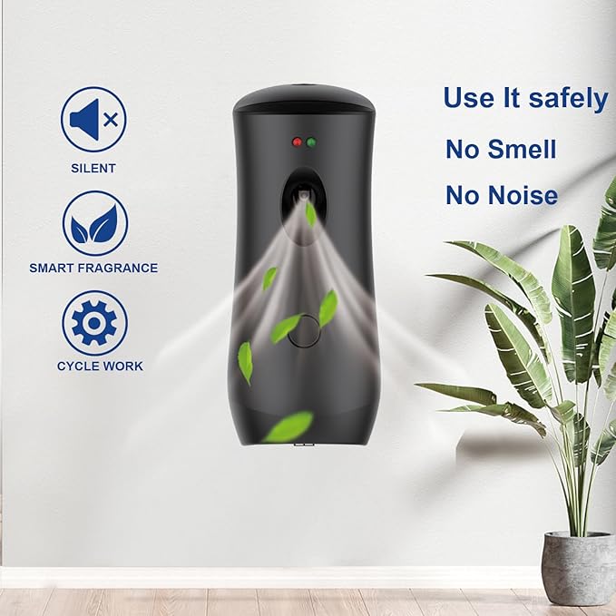 Automatic Air Freshener Spray Dispenser (2-Pack) Free Standing or Wall Mounted Adjustable Aromatherapy Machines for Home Indoor Bathrooms Offices Hotels and Commercial Places (B-01)