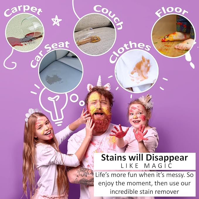 Get Stainy Bundle- 2Pk 'Free &amp Clear' Laundry Detergent &amp 2Pk Stain Remover Spray. Washing Detergent Soap &amp Spot Treater Prewash for Activewear Carpet Gear. Kid Pet &amp Sensitive Skin