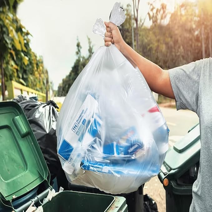 16-18-20-30 Gallon Trash Bags 250 Count Bulk Clear Plastic Recycling Bags Multi-purpose Garbage Bags Can Liners for Business Home Kitchen Commercial and Industrial