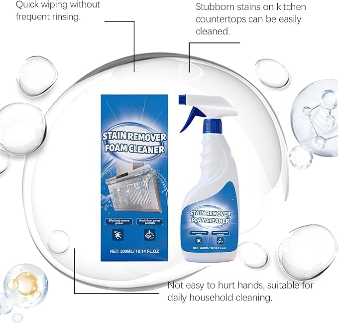 Multi-Surface Oil Stain Cleaner 300ml Spray Easy To Use Suitable For Kitchen Stove Household Cleaning(1pcs)