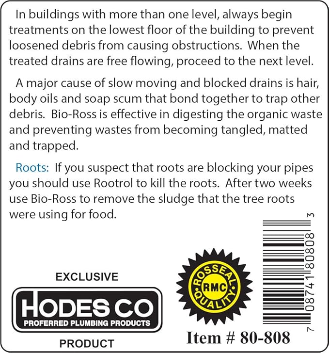 Bio-Ross Drain &amp Septic Drain Cleaner By Bio Ross Elimination Enzyme Drain Cleaner One 2 lbs Containers