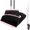 Pink Broom with Dustpan Combo Set 51 Long Handle Household Cleaning Tool Ideal Broom and Dustpan Set for Pet Hair and Home Use