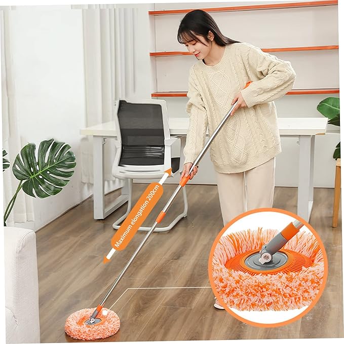 Wall Cleaning Mop Rotatable Adjustable Microfiber Clean Mop Long Scrubbing Brush with 4 Heads .