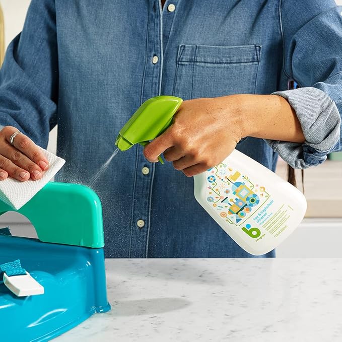Babyganics Toy &amp Highchair Cleaner Spray Fragrance Free 17oz Spray Bottle Made without ammonia bleach phosphates phthalates or dyes Pack of 2.