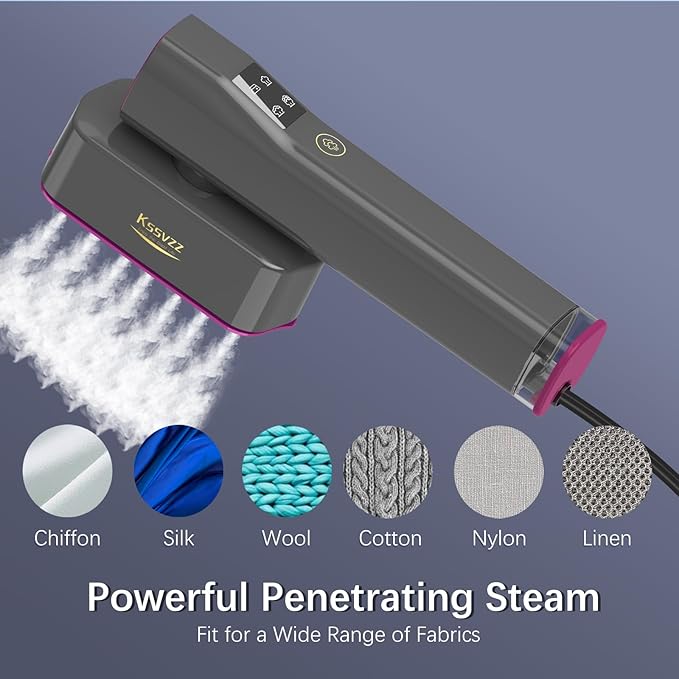 Portable Travel Steamer Iron for Clothes with LCD Touch Screen - 4 Mode Handheld Mini Clothing Steam Iron Small Garment Steamer Ironing Machine Hand Held Fabric Steamer for Home Travel (120V ONLY)