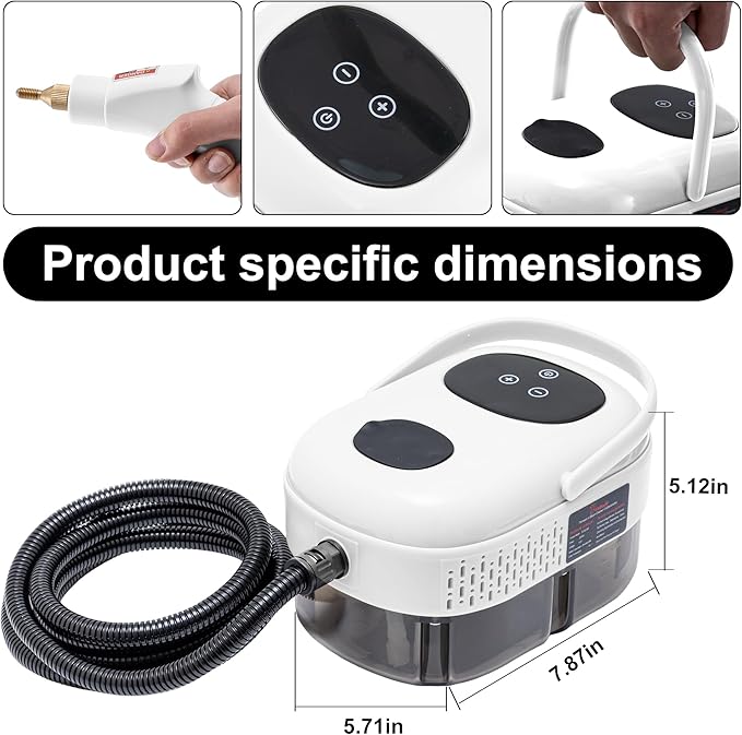 Handheld Steam CleanerSteam Cleaner with Smart Touch Screen High Pressure Steamer15sec Heat-up Deep Cleaning Steamer(White) for KitchenBathroomFurnitureCarGroutTile and More