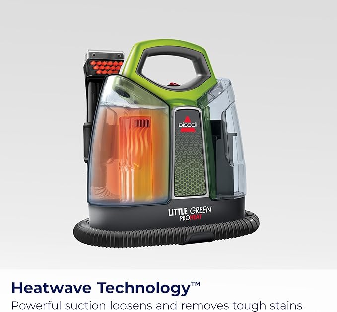BISSELL Little Green Proheat Portable Deep Cleaner/Spot Cleaner and Car/Auto Detailer with self-Cleaning HydroRinse Tool for Carpet and Upholstery 2513E