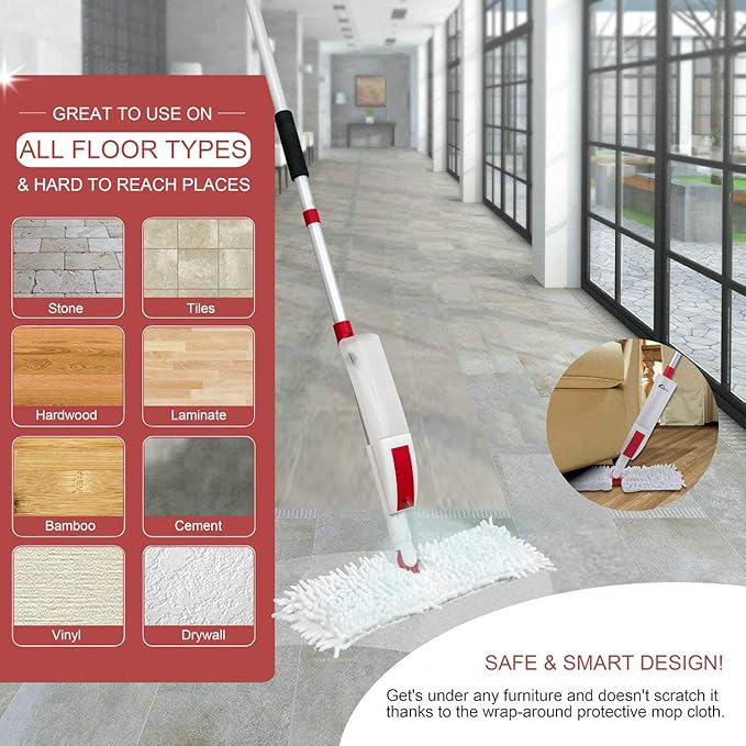 VENETIO Premium Spray Mop for Floors and Window Squeegee with Scrubber Combo 2 in 1 Kit(Pack of 1)