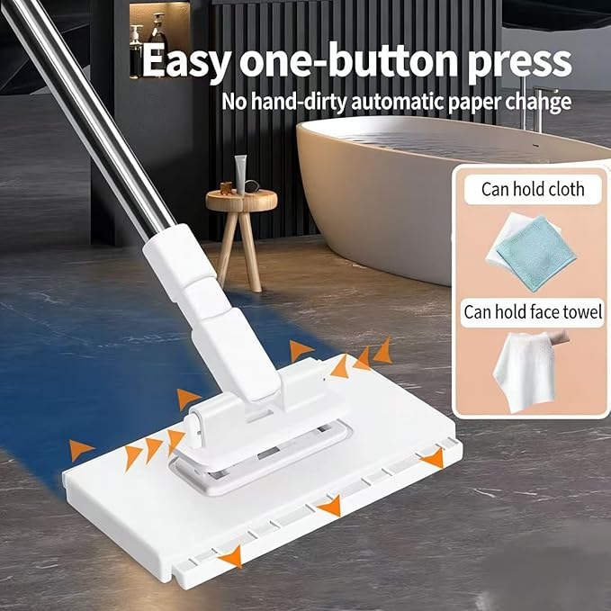 Mini Face Towel Mop Reusable Cloth Clip-On Cleaner for Home Hands-Free Disposable Towel Secondary Use Floor Mop
