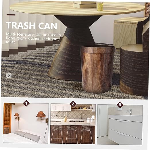 Zerodeko 1roll Vintage Style Trash Can Pattern Wastebasket for Kitchen Bathroom