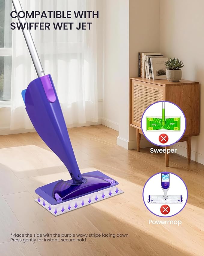 Wet Jet Refills 50 Count Microfiber Wet Jet Pads for Swiffer Mop Disposable Multi Surface Swifter Pads Refill Floor Cleaner for Mopping Heavy-Duty Absorbent and Stickiness