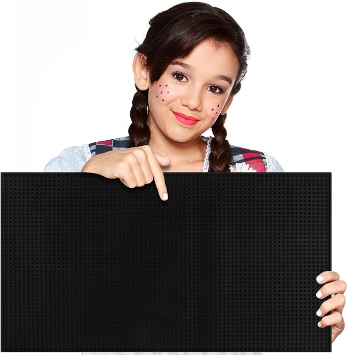 Extra Large (28 inch by 16 inch) Thick Rubber Service Bar Mat for Home Kitchen Counter Mat Bartender Bar Mat Dish Drying Mat 2 Packs Black