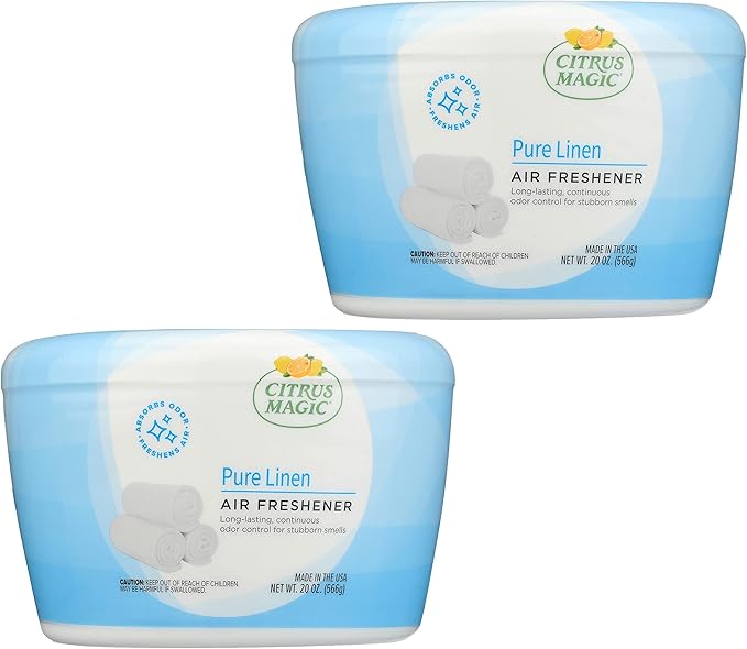 Citrus Magic Odor Absorbing Solid Air Freshener Pure Linen 20-Ounce Pack of 2