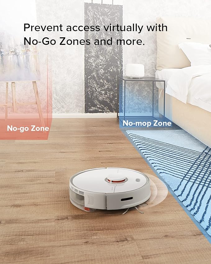 roborock S5 MAX Robot Vacuum and Mop Self-Charging Robotic Vacuum Cleaner Lidar Navigation Selective Room Cleaning No-mop Zones 2000Pa Powerful Suction 180min Runtime Works with Alexa(White)
