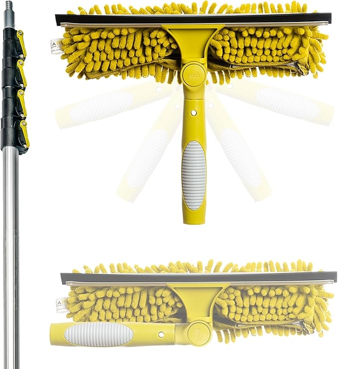 DOCA Telescoping Pole 6-24 Ft - Extension Pole for Cleaning Feather Duster Window Washing Kit Paint Roller Window Squeegee - High Reach Extendable Kit for Indoor &amp Outdoor - Squeegee Scrubber