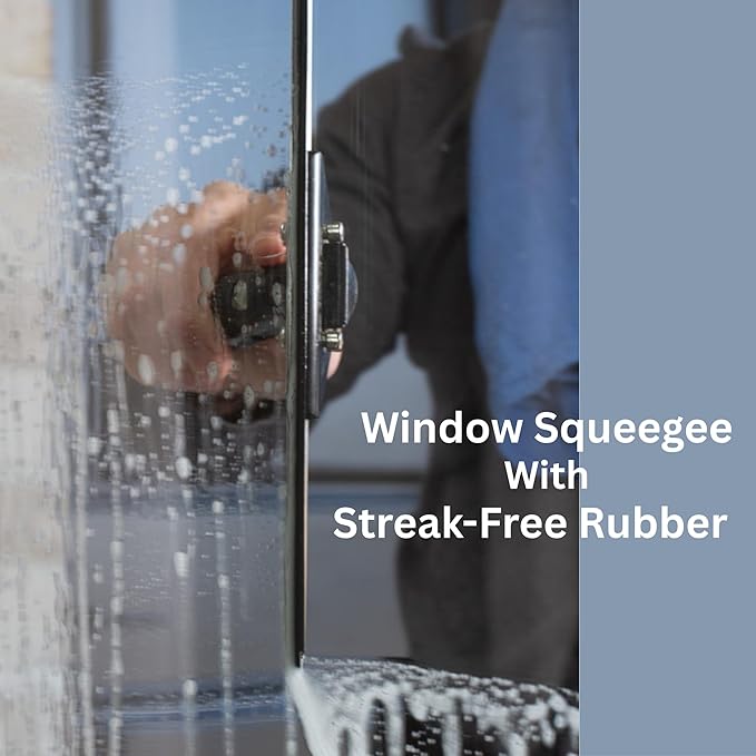 Window Squeegee 18 inch and Window Washer with Swivel Handle Professional Window Cleaning Kit Window Scrubber with Durable Aluminum T-Bar for Window Cleaning