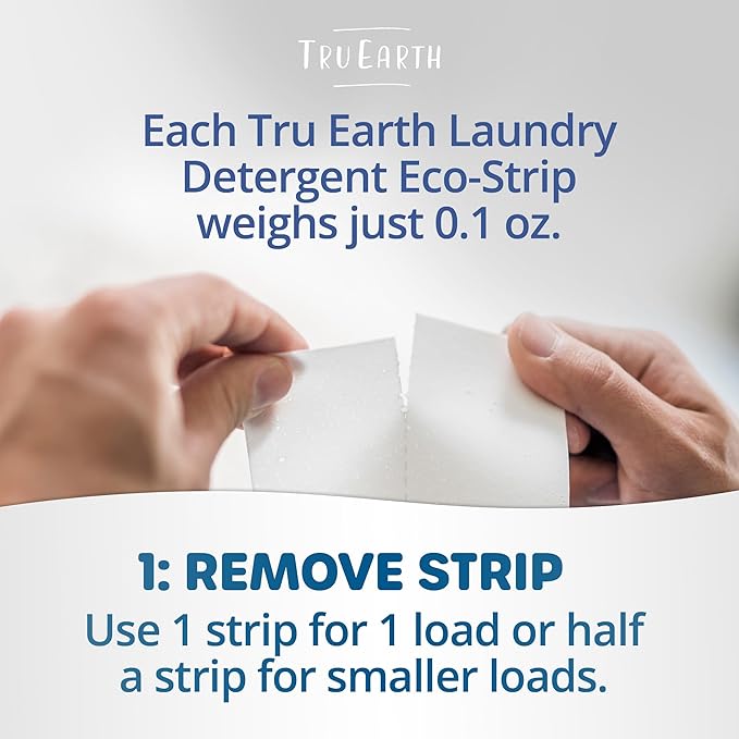 Tru Earth Platinum - Heavy Duty Laundry Detergent Sheets - Up to 128 Loads (64 Count) Lilac Breeze Scent - Ultra-Concentrated Strips Formula - Eco-Friendly Travel Laundry Sheets