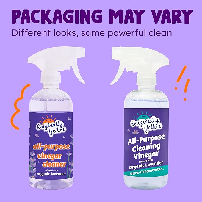 Originally Yellow Lavender distilled white vinegar for cleaning purpose Spray | Cleaning Vinegar For home | Living Room Bathroom &amp Kitchen | Plant-Derived All Purpose Cleaner Spray | 3 Pack