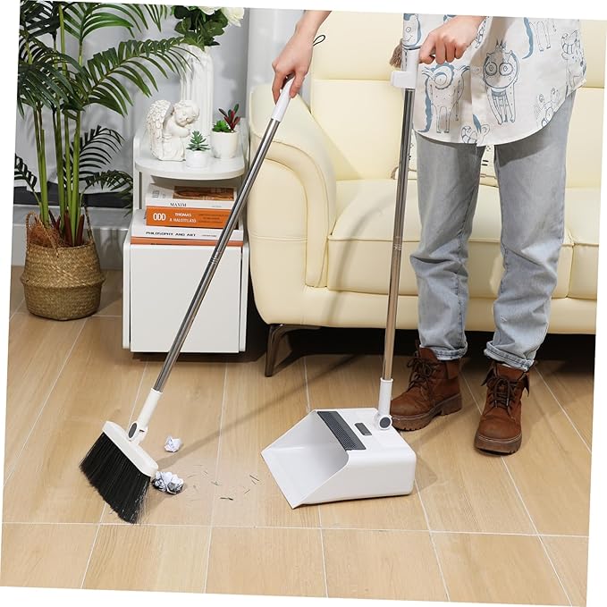 Household Hand Brooms Set Sweeper Broom Standing Dustpan Wide for Outdoor Sweep