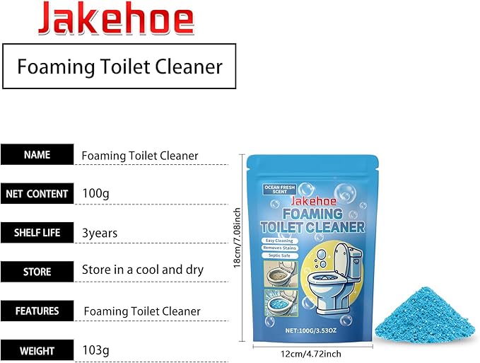 Foaming Toilet Cleaner Ocean Fresh Scent 3.53 oz Easy Cleaning Septic Safe