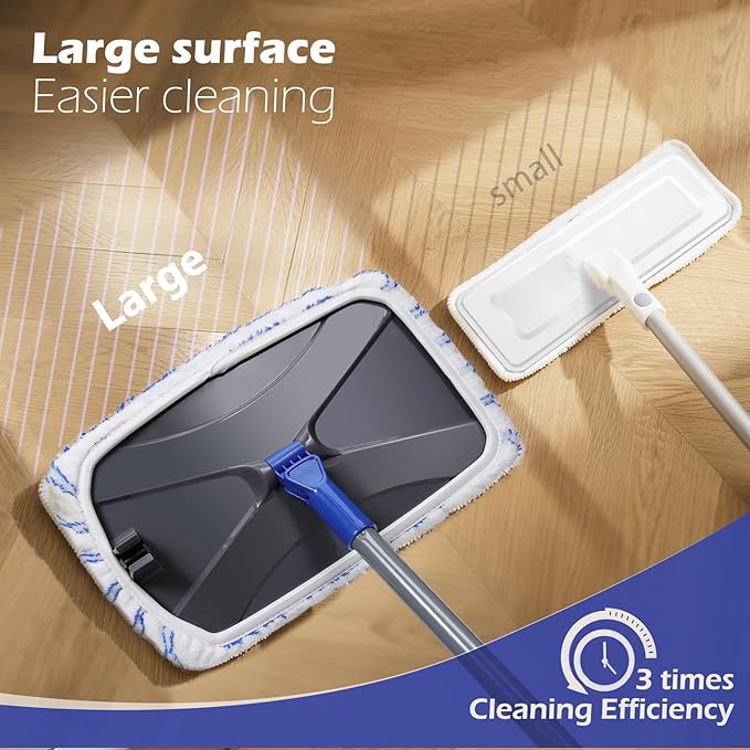 Masthome Microfiber MopLarge Surface Flat Mop with 5 Reusable PadsHardwood Floor Mops for Dry and Wet UseMicrofiber Mops for Floor Cleaning-1 Cleaning Scraper Included