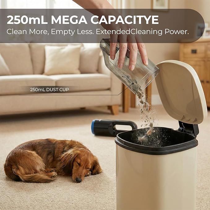 Apical Life Mini Crumb Vacuum 10000Pa Brushless Motor Rechargeable Cordless Handheld Vacuum 1.6lbs Lightweight Portable for Home Car Office Keyboard Sofa Pet Hair &amp Tight Spaces
