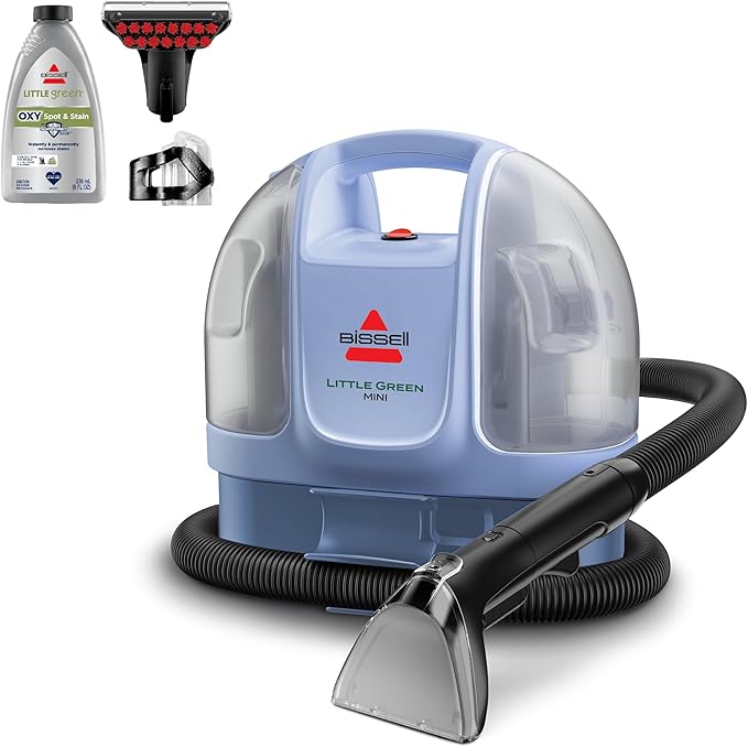 BISSELL Little Green Mini Portable Carpet and Upholstery Deep Cleaner Car/Auto Detailer with HydroRinse Self-Cleaning Tool and 4 Tough Stain Tool Limited Edition Color Lake 4075F