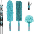 30 Foot High-Reach Duster Kit with 6-24FT Extendable Pole - High Ceiling Duster Cleaning Kit with Telescopic PoleCobweb Duster Chenille Ceiling Fan Duster Microfiber Feather Duster