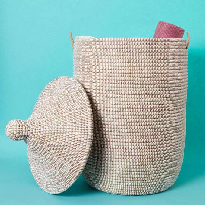 Large Basket White 18 Inch Wide 23 Inch Tall