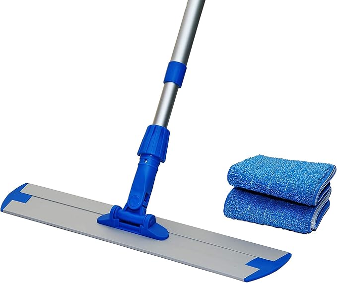 Mr. Towels Premium Microfiber Floor Mop + 2 Reusable 18 Washable Mop Pads. 360 Rotating Aluminum Extended Handle Adjustable 33 - 60. The Perfect Solution as Tile Laminate Hardwood Floor Cleaner