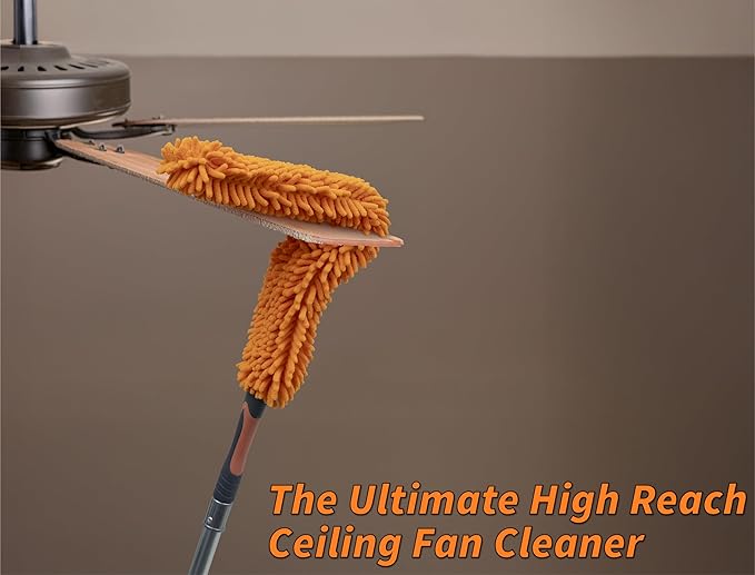 Long Handle Duster for Cleaning // Extendable Microfiber Duster with Extension Pole 18-60 // Washable Bendable &amp Flexible Ceiling Fan Cleaner Duster // Telescopic Cleaning Tool for High Ceilings