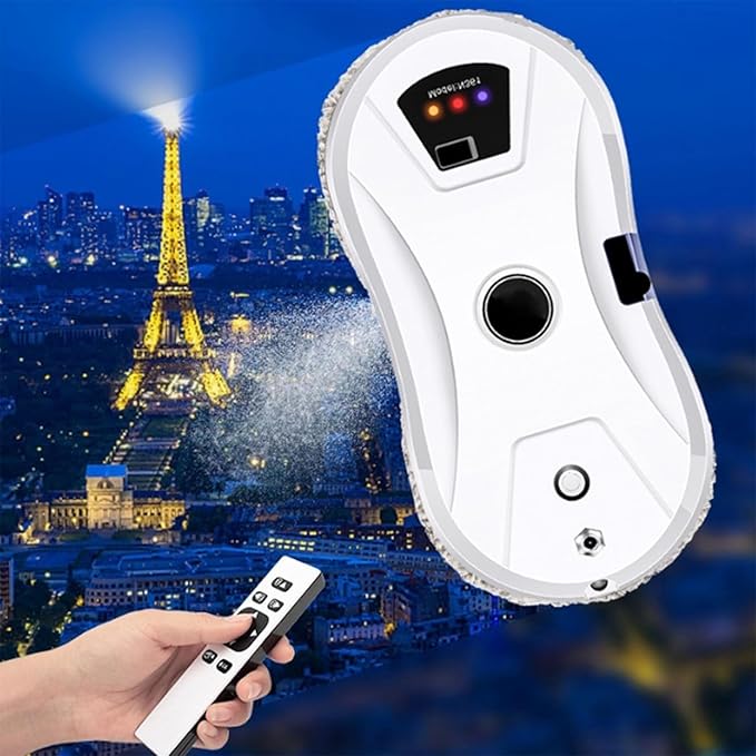 Smart Water Spray Window Cleaning Robot Vacuum Cleaner 5600pa High Suction Anti-Drop Glass Washer for Tiles Bathrooms