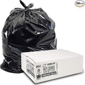 Aluf Plastics RCT-33XXX Heavy Duty 33 Gallon Trash Bags (Huge 100 Ct. /w Flap Ties) - 2 MIL equiv. Thick Gauge Large Black Plastic Garbage Liners for Kitchen Home. Outdoor Lawn Yard Contractors B