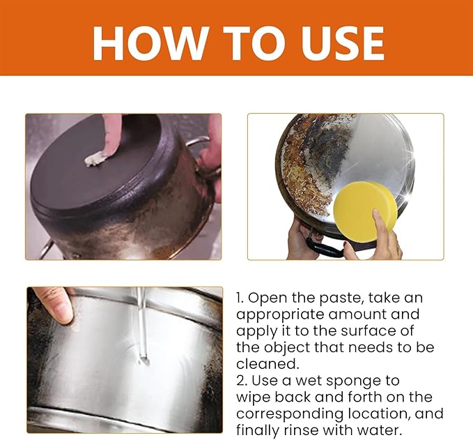Kitchen Multi-Purpose Cleaning Paste - Removes Rust &amp Stains Long-Lasting Rust Protection For Stoves Range Hoods Cookware(3PCS)