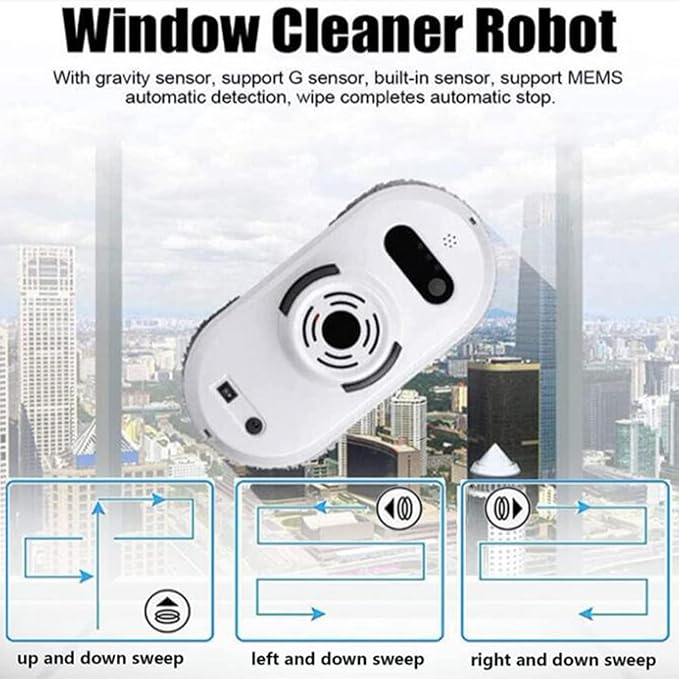 Window Cleaning RobotSmart Electric Window Cleaner Robot with Smart Remote ControlVacuum Adsorption Systemfor Inside and Outdoor High Window Cleaning