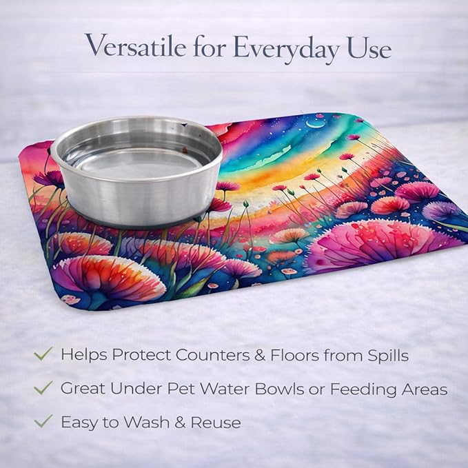 Caroline's Treasures DAC1429DDM Dianthus in Color Dish Drying Mat Absorbent Dish Drying Mat Pad for Kitchen Counter Dish Drainer Mat for Countertop 14 x 21 Multicolor