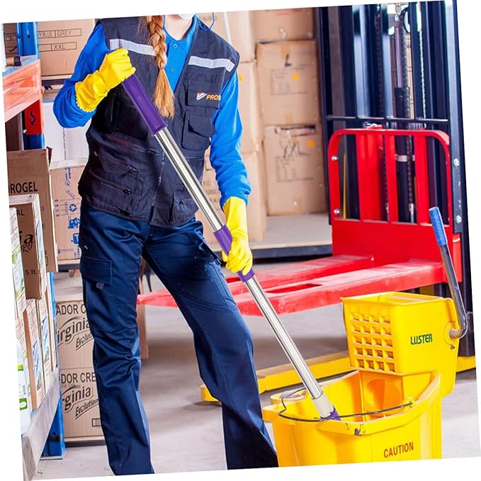 ABOOFAN Telescopic Stainless Steel Mop Detachable Handle Thickened Design for Efficient Floor Cleaning Suitable for Home and Commercial Use