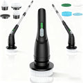 Shower Scrubber with Long Handle - Bathroom Power Electric Spin Scrubber for Cleaning Bathtub with 7 Brush Heads - Cordless IPX7 Waterproof Automatic for Grout Tile Tub Toilet Car