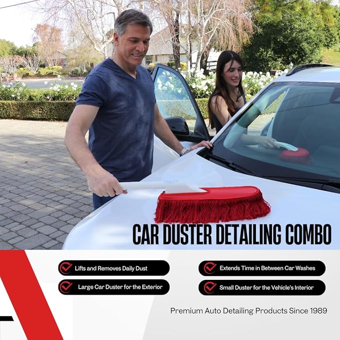 The Original California Car Duster Detailing Kit with Plastic Handle Model Number: 62445  Red