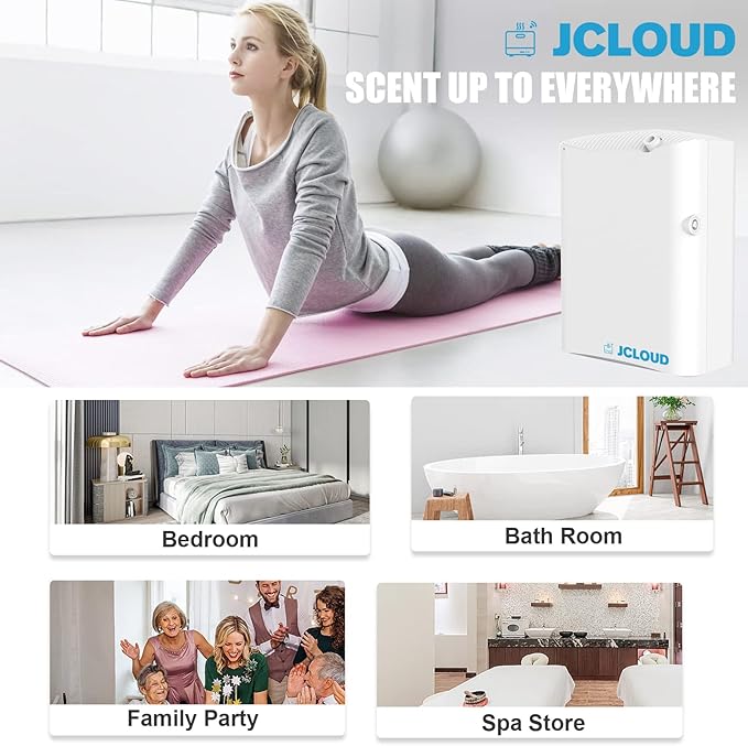 JCLOUD Smart Scent Air Machine Pro for Home HVAC Scent Diffuser for Essential Oils 500ML with Cold Air Technology Waterless Aromatherapy Diffuser Cover Up to 4500 Sq.Ft White