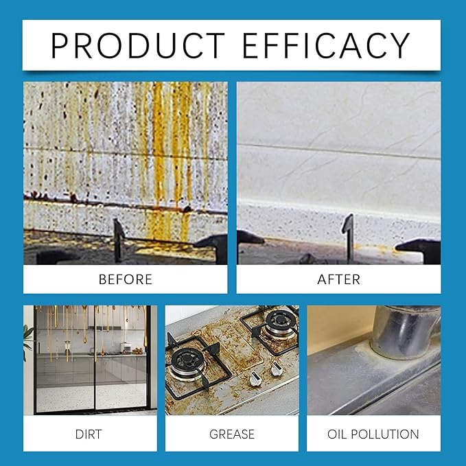 Heavy Duty Foam Cleaner For Grease &amp Grime - Kitchen Range Hood Stove Cleaner - Dissolves Stubborn Oil Stains(3PCS)