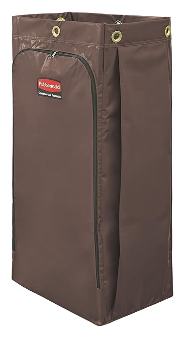 Rubbermaid Commercial Products High-Capacity Cleaning/Utility Cart Bag 34-Gallon Brown Compatible with Rubbermaid Cleaning Carts