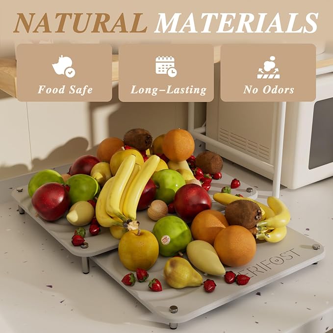 VERIFOST 2025 2pcs Large Stone Drying Mat for Kitchen Counter Quick Drying Matt Kitchen Counter Large Drying Stone for Kitchen Counter Diatomaceous Earth Dish Drying Mat Moonlight Gray